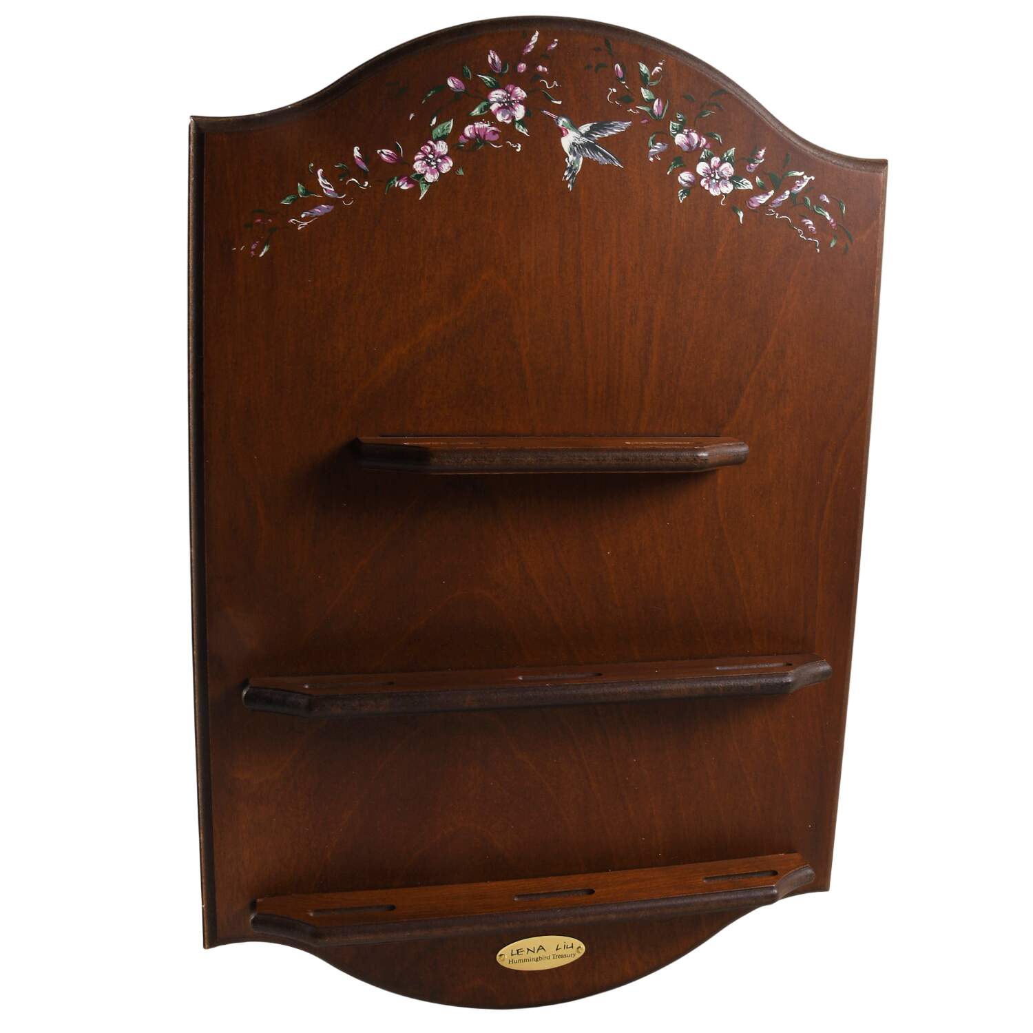 Hummingbird Treasury-Mini Plates Display Rack - Display Rack Wood by Bradford Exchange-1