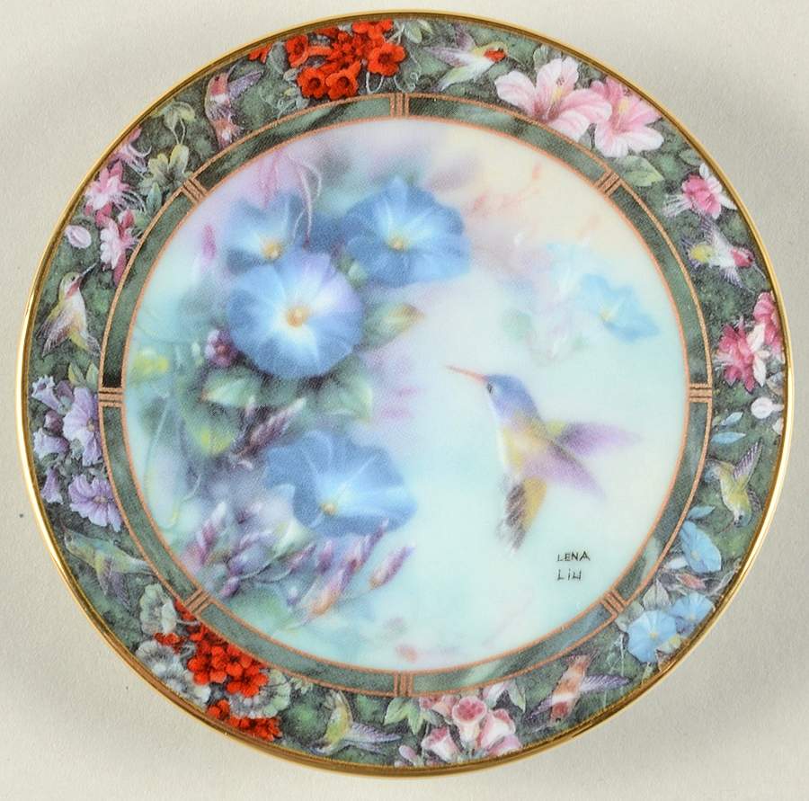 Hummingbird Treasury-Mini Plates Violet Crowned Hummingbird - No Box by Bradford Exchange-1