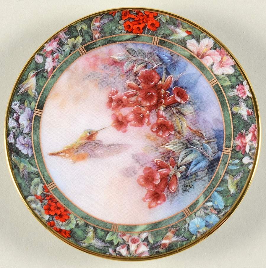 Hummingbird Treasury-Mini Plates Allen's Hummingbird - No Box by Bradford Exchange-1
