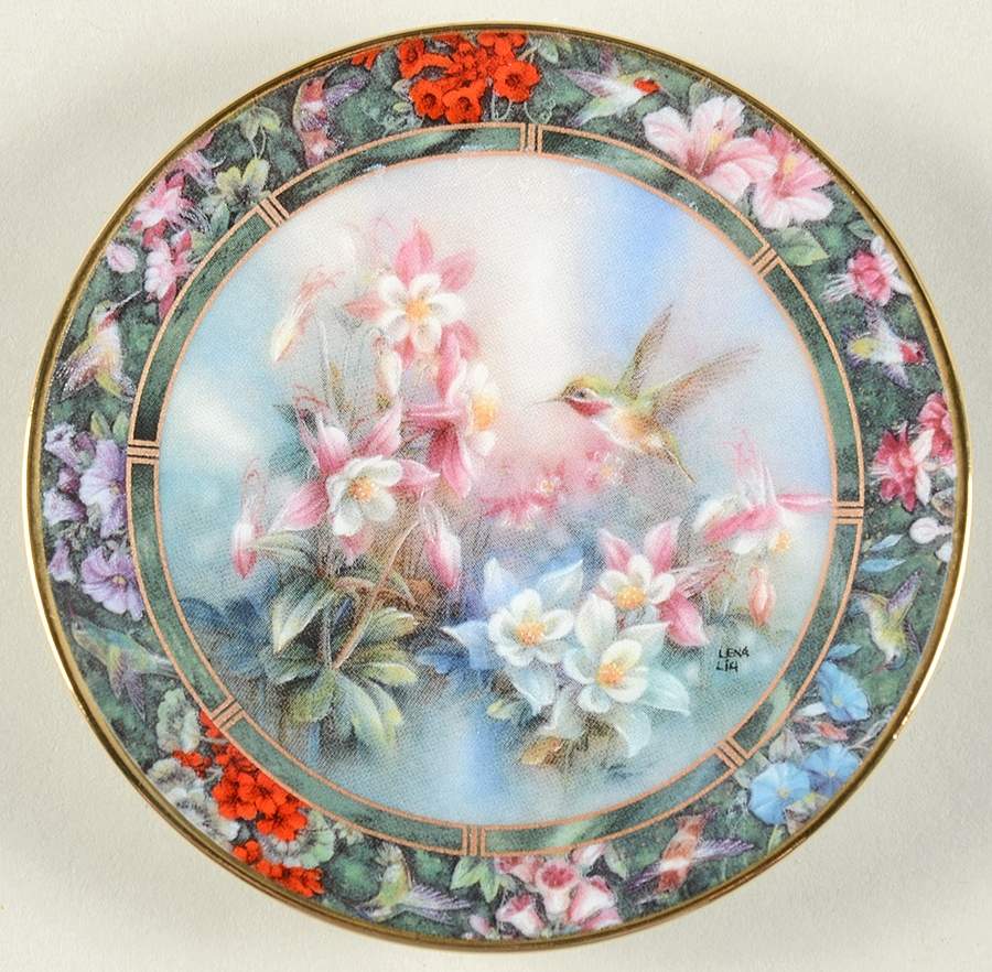 Hummingbird Treasury-Mini Plates Calliope Hummingbird - No Box by Bradford Exchange-1