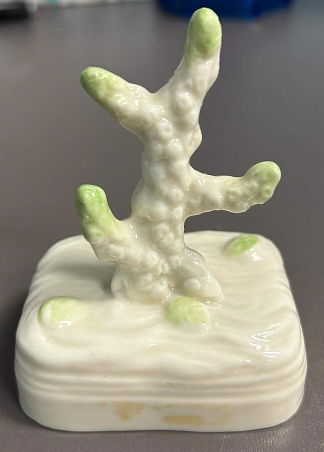 Belleek Jewelry Ring Holder-Green Accent - Boxed by Belleek Pottery (Ireland)-1