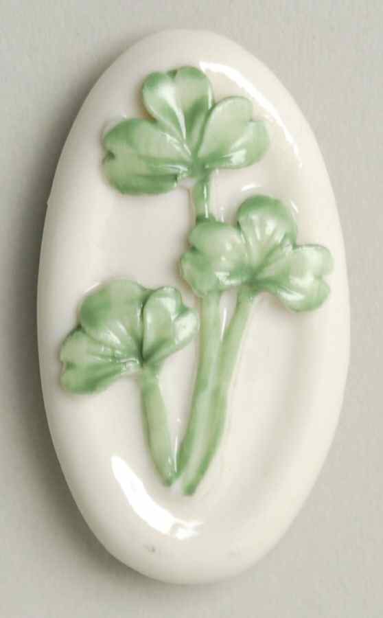 Belleek Jewelry Shamrock Brooch - No Box by Belleek Pottery (Ireland)-1