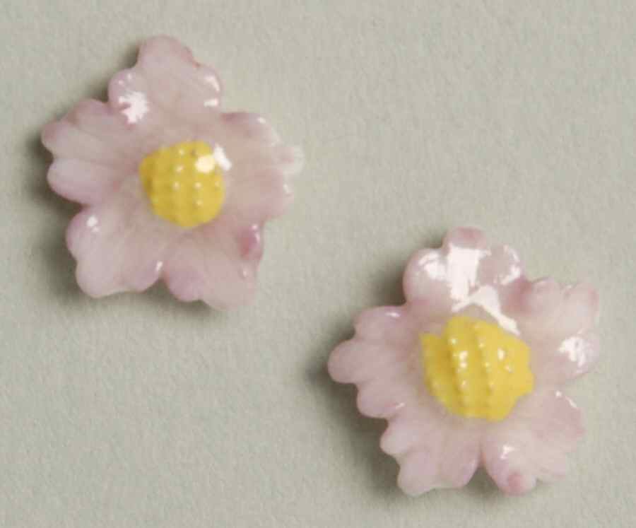 Belleek Jewelry Wild Daisy Earrings/Pink - No Box by Belleek Pottery (Ireland)-1