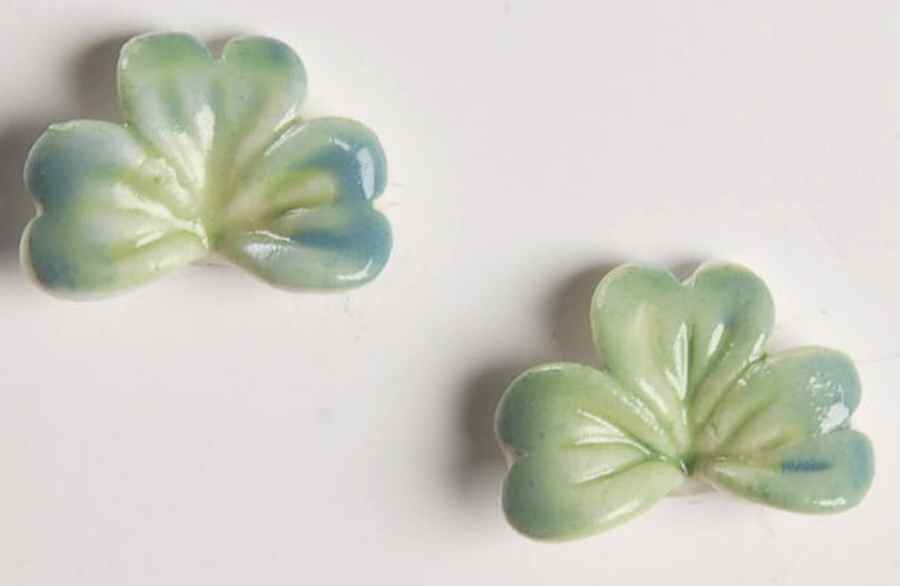 Belleek Jewelry Shamrock Earrings/Lt Grn - No Box by Belleek Pottery (Ireland)-1