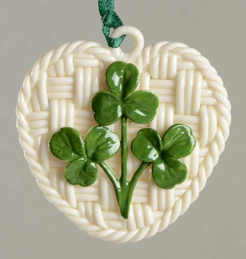 Belleek Jewelry Woven Shamrock Pendant - No Box by Belleek Pottery (Ireland)-1