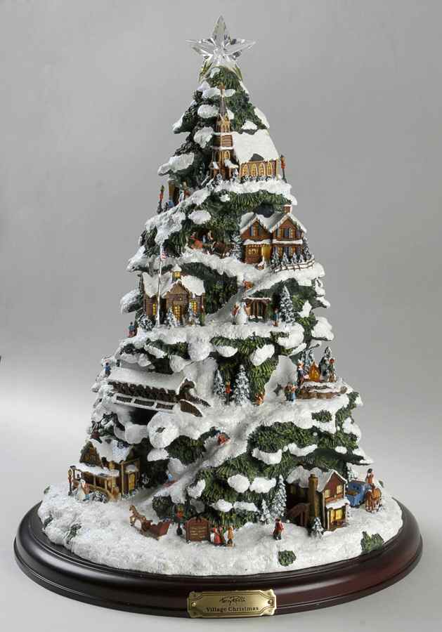 Village Christmas Tree-Redlin Village Christmas Tree - With Box by Bradford Editions-1