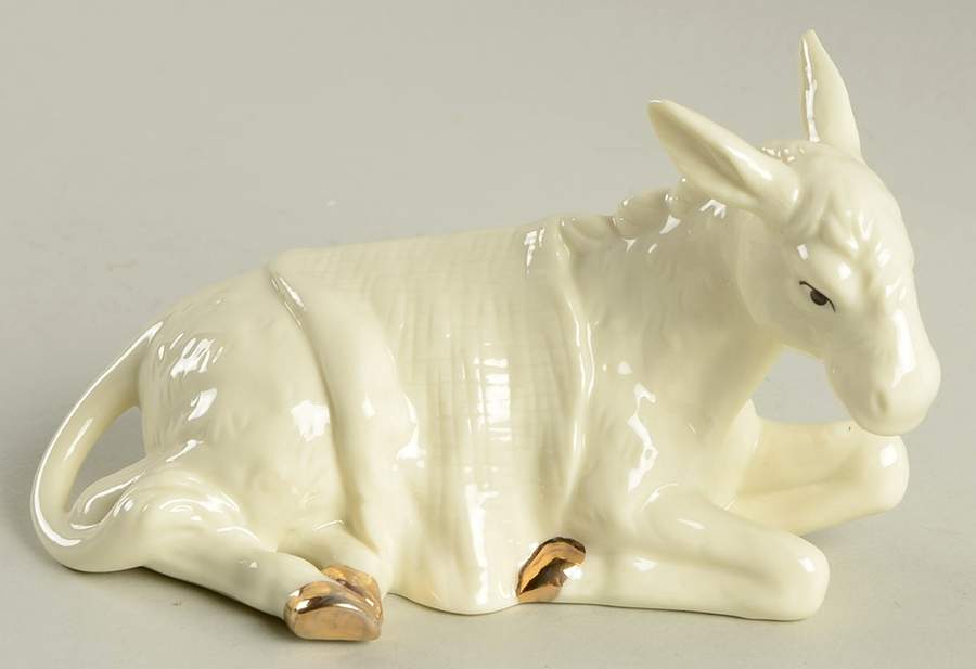 Classic Nativity Donkey - No Box by Belleek Pottery (Ireland)-1
