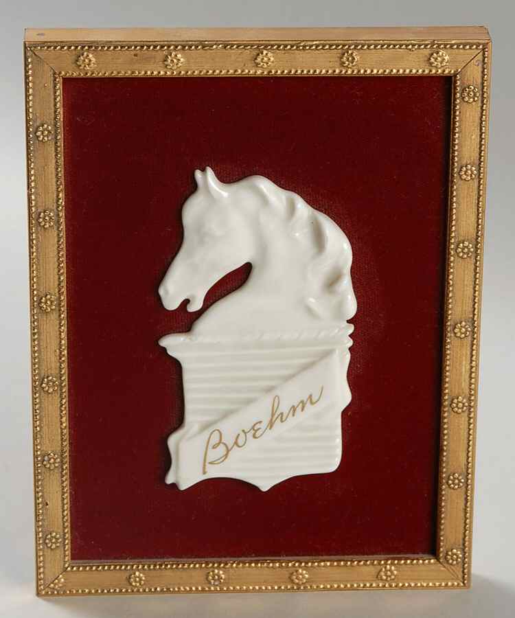 Advertising Signs Picture Frame-White On Burgundy Felt - Picture Frame Advertising Sign by Boehm-1