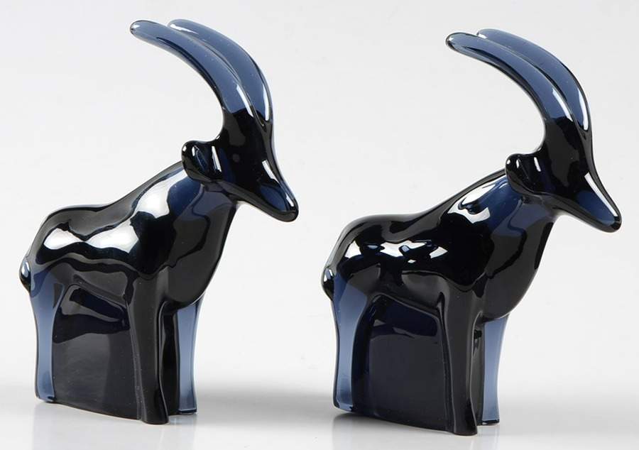 Noah's Ark Antelopes Midnight-Set Of 2 - Boxed by Baccarat-1