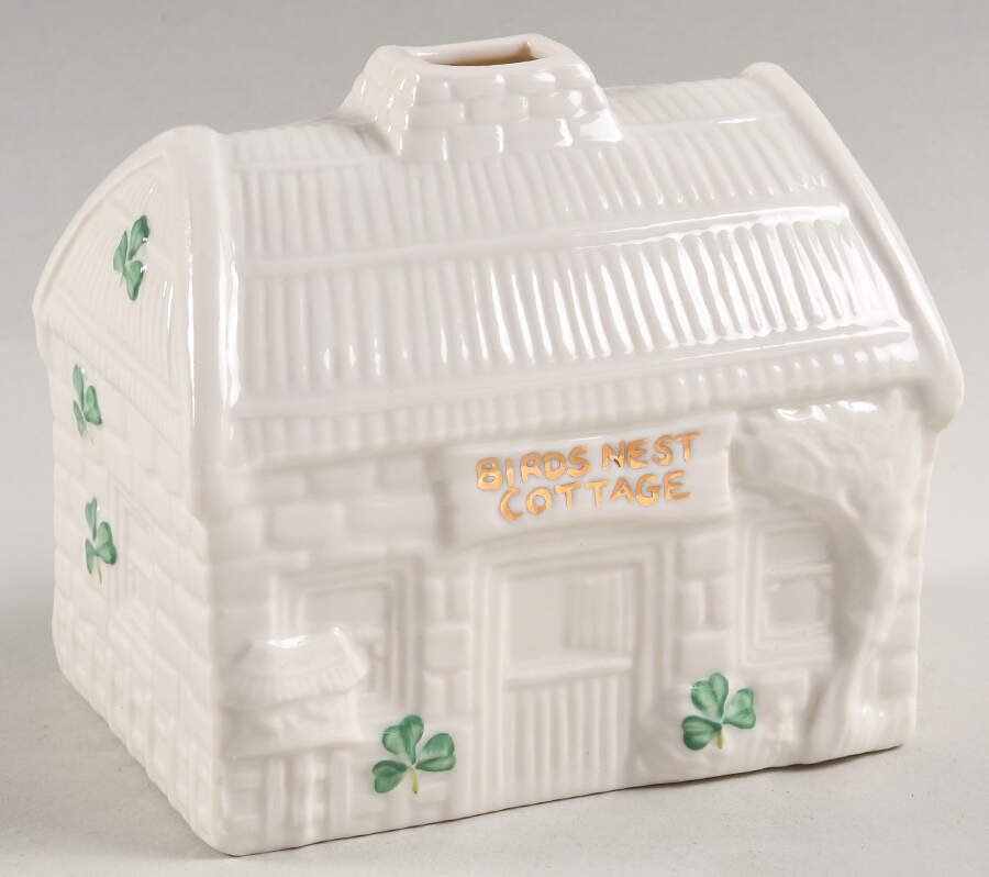 Irish Village Bird Nest Cottage - Boxed by Belleek Pottery (Ireland)-1