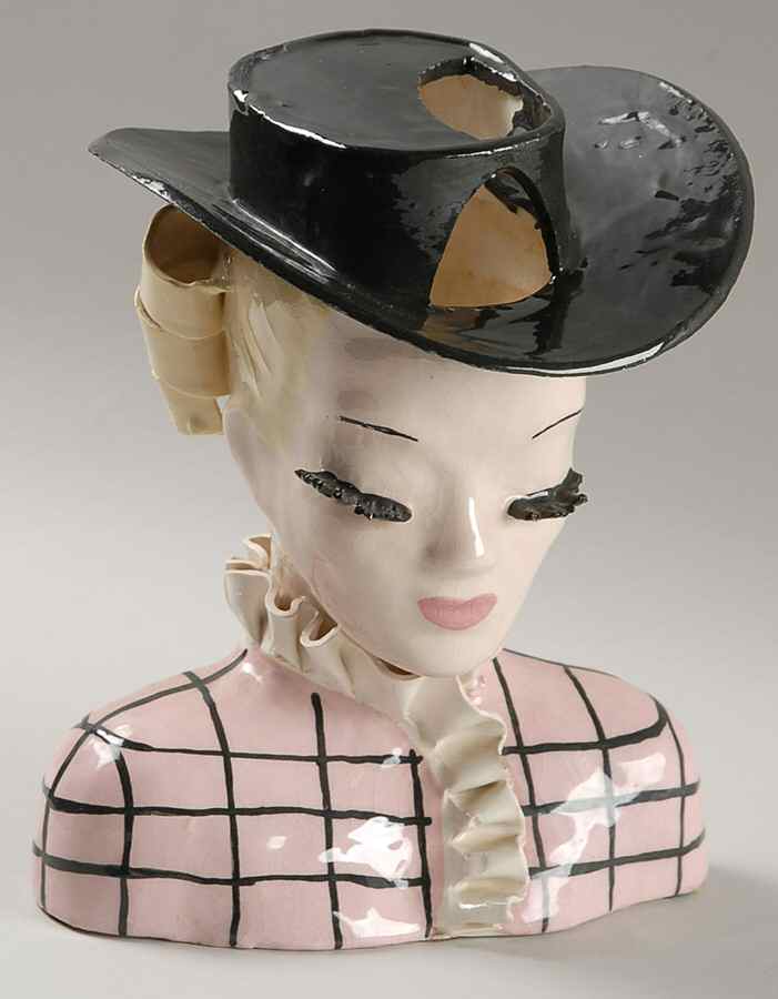 Betty Lou Nichols Head Vase Nancy Lou-Stripe Dress - No Box by Betty Lou Nichols-1