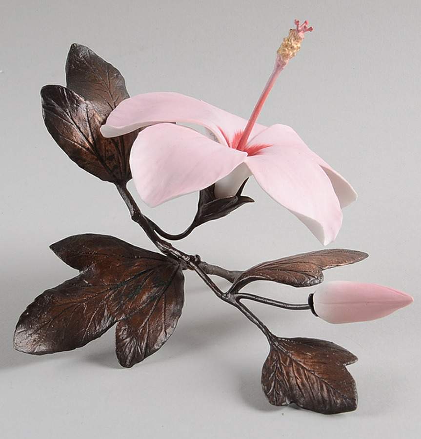 Porcelain & Bronze-Flowers Hibiscus - No Box by Boehm-1