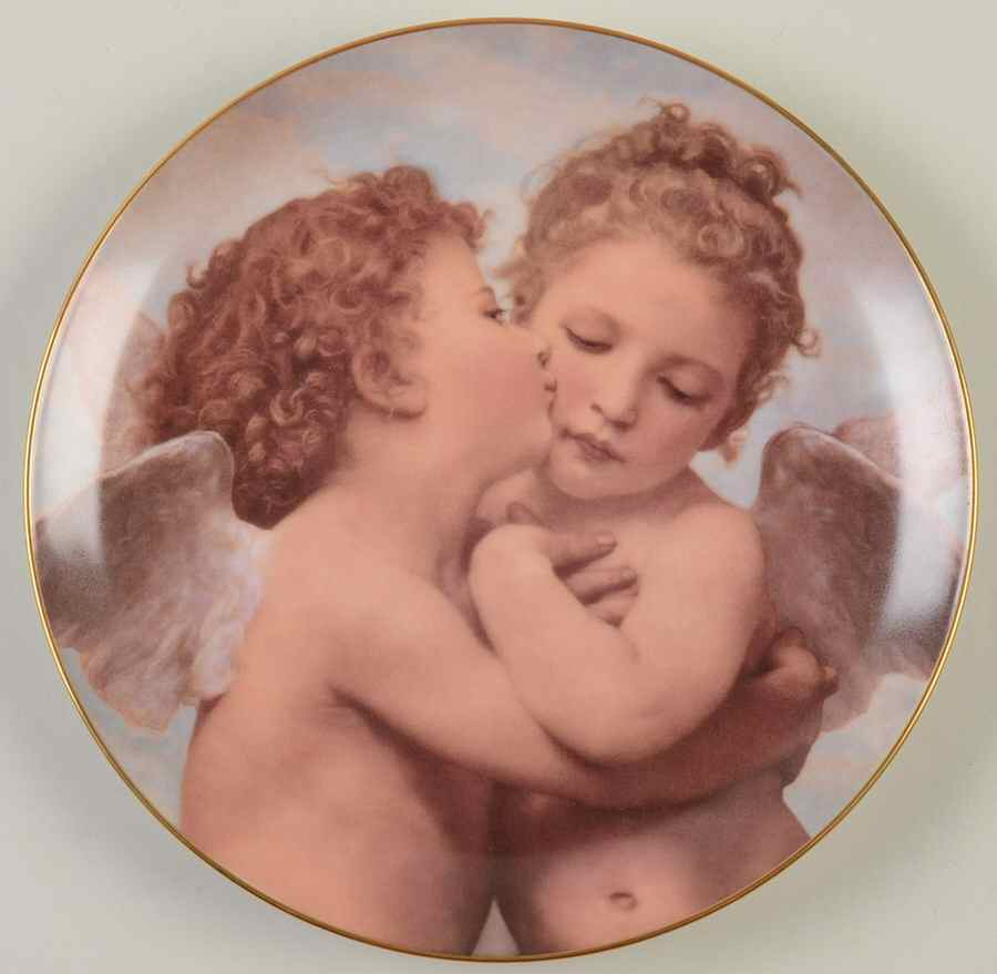 Cherubs of Innocence The First Kiss - No Box by Bradford Exchange-1
