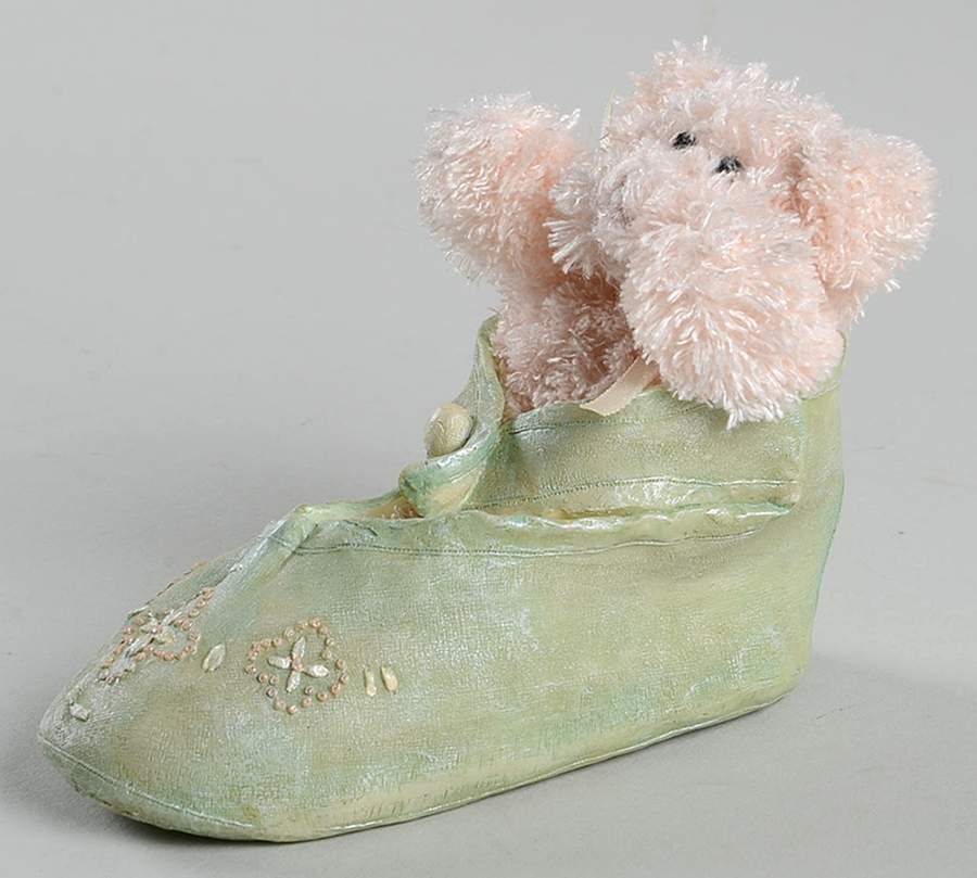 Bearfoot Friends Pinkie-Tippy Toes-Green Shoe - No Box by Boyds Bears-1