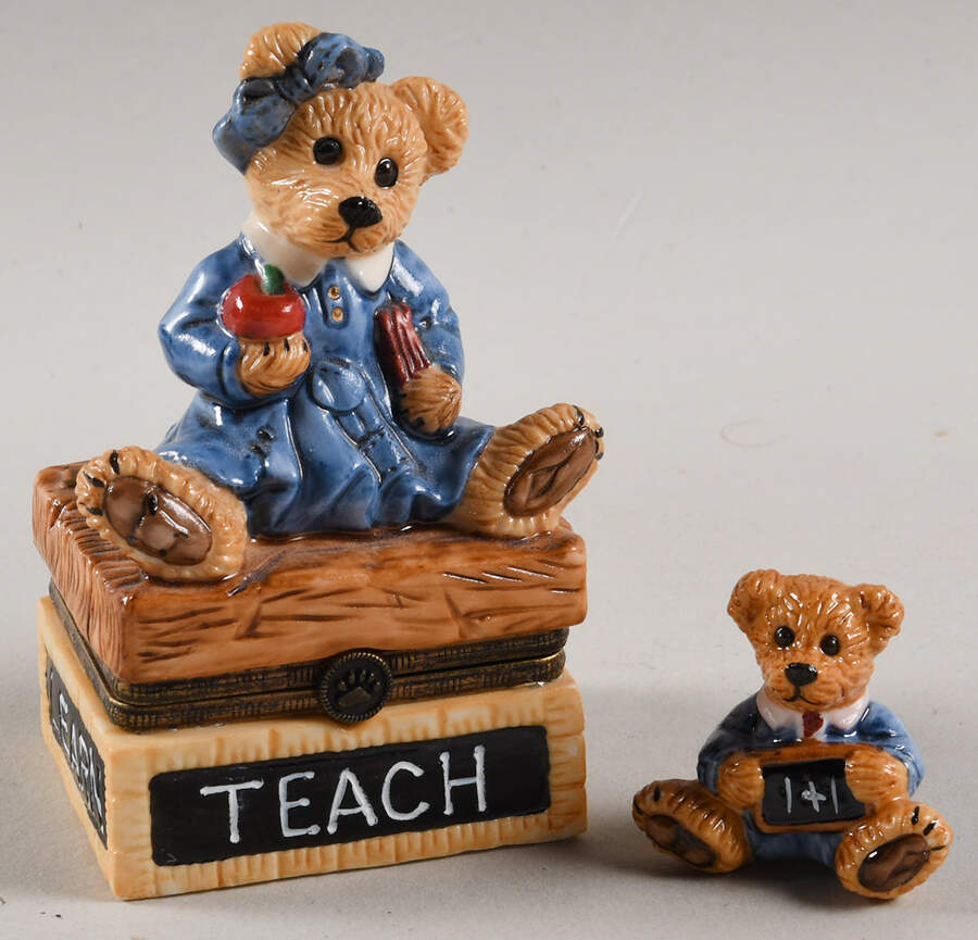 Le Bearmoge Porcelain Boxes Ms Bruin-The Teacher Bear - Boxed by Boyds Bears-1