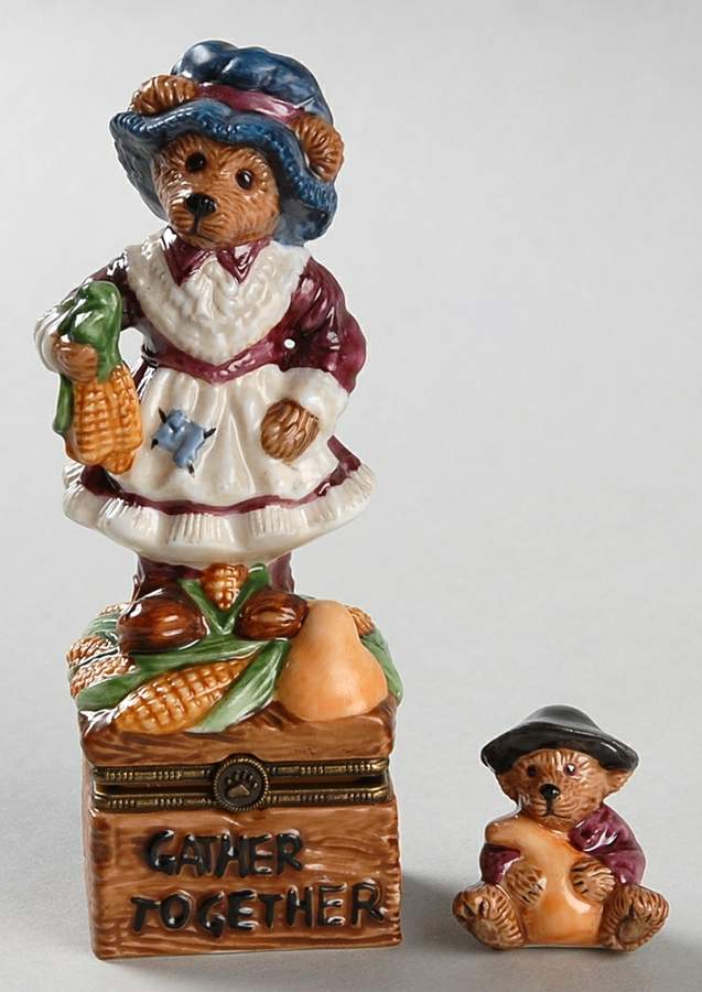 Le Bearmoge Porcelain Boxes Virginia Grizberg-Gather Together - No Box by Boyds Bears-1