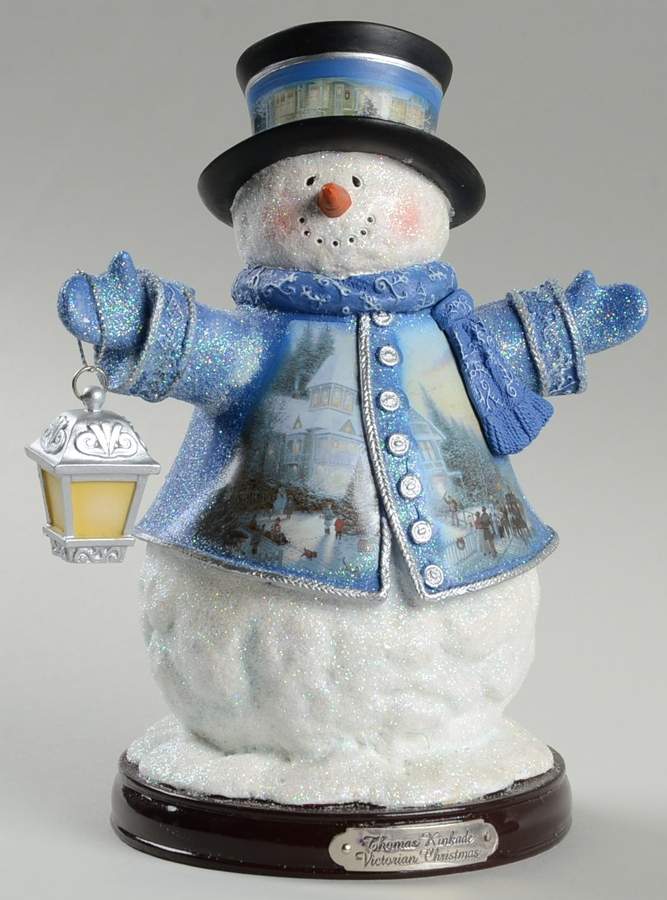 Thomas Kinkade Winter Wonderland Victorian Christmas Snowman - No Box by Bradford Exchange-1