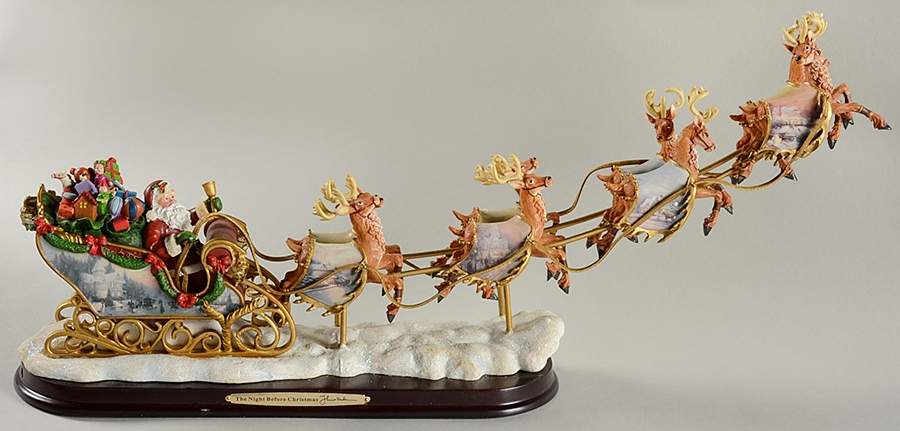 Thomas Kinkade Music Box Night Before Christmas Sleigh - No Box by Bradford Editions-1