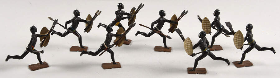 Die Cast Models Africa's Savage Warriors-Zulus - Boxed by W Britain-1