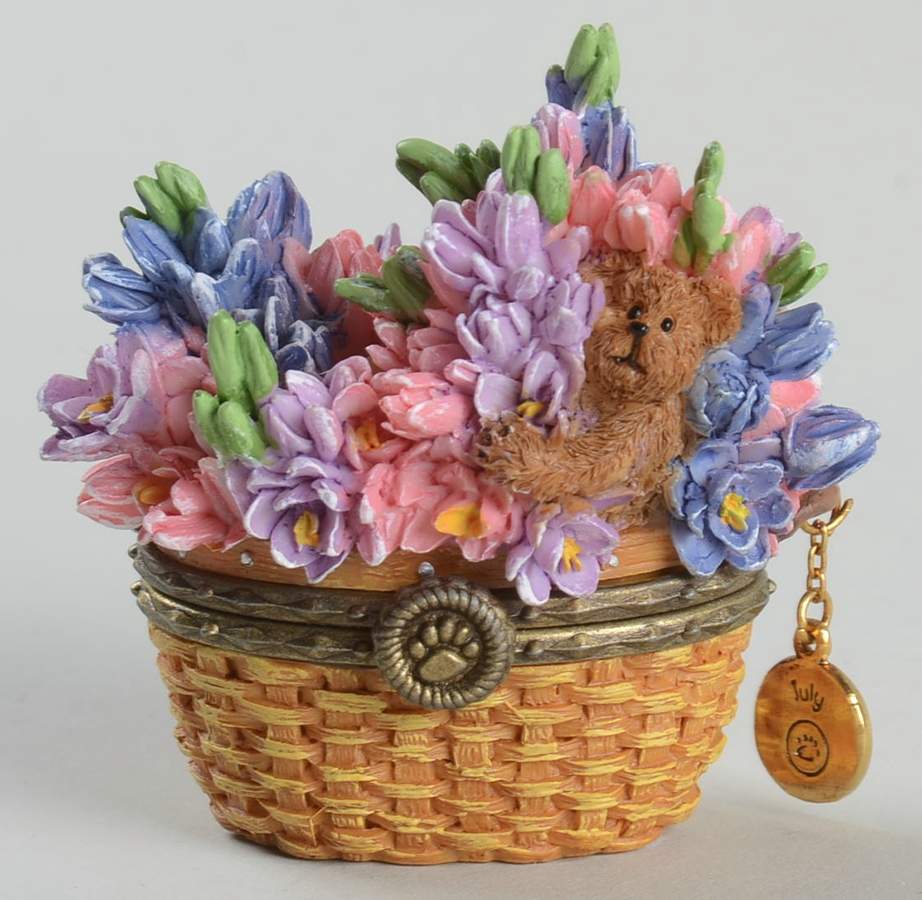 Beary Blossoms July/Larkspur - Boxed by Boyds Bears-1