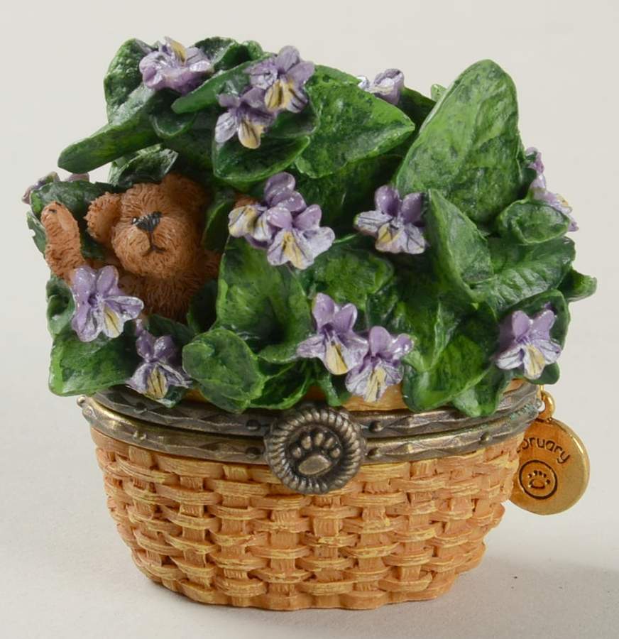 Beary Blossoms February/Violets - Boxed by Boyds Bears-1