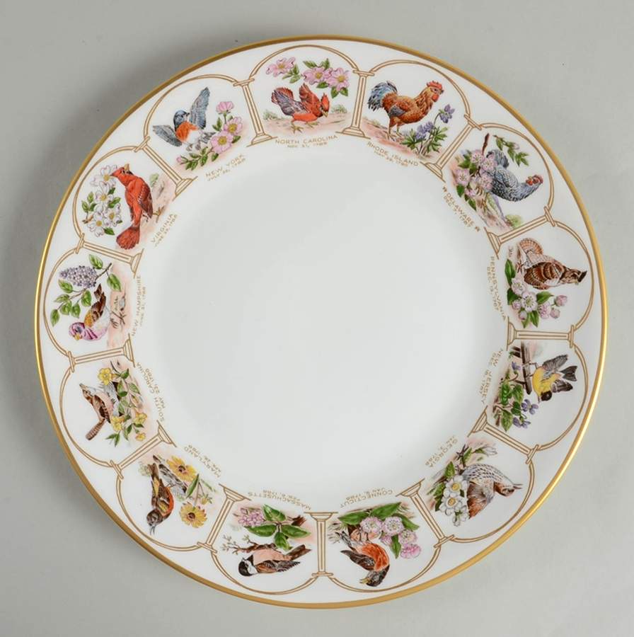 Birds & Flowers of the Original 13 States Bicentennial Plate - No Box by Boehm-1