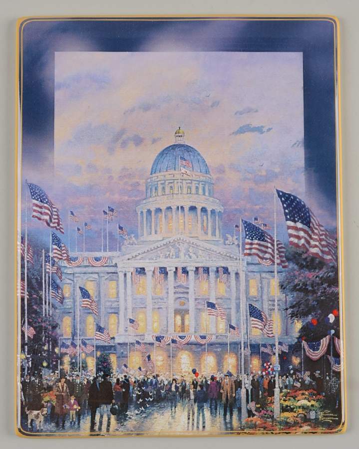 Thomas Kinkade Lights of America Flags Over The Capital - No Box by Bradford Exchange-1