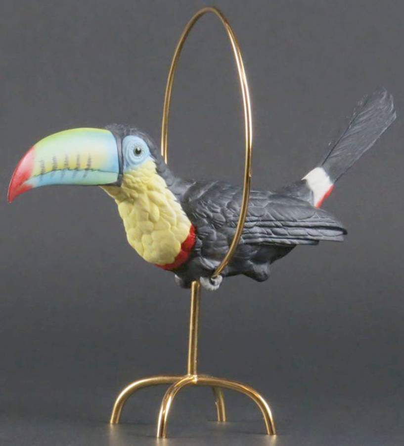Porcelain and Brass-Birds Toucan - No Box by Boehm-1