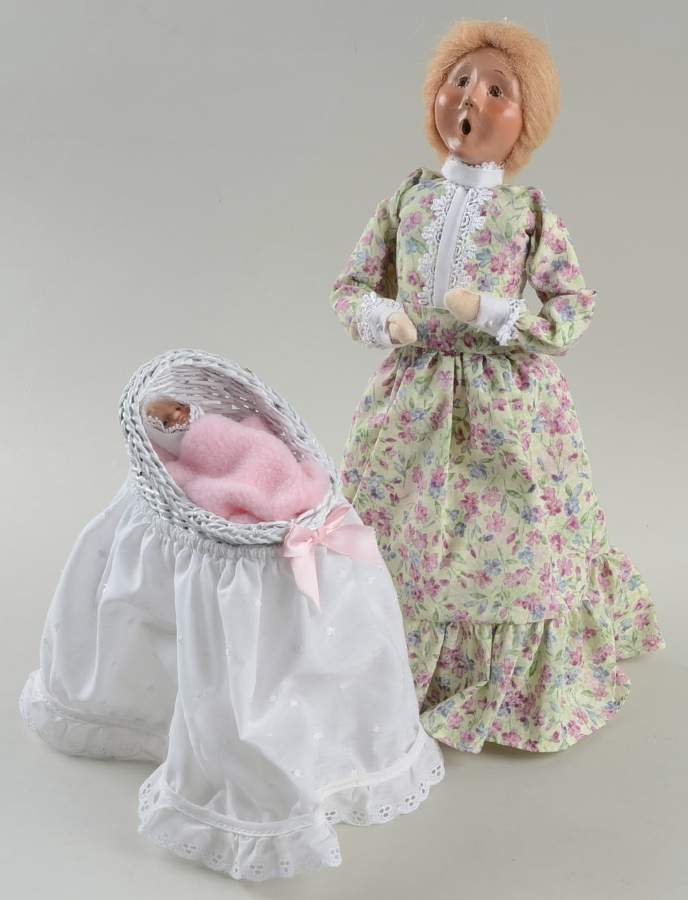 Mother's Day Mother With Bassinet-Baby Girl - No Box by Byers' Choice Ltd-1