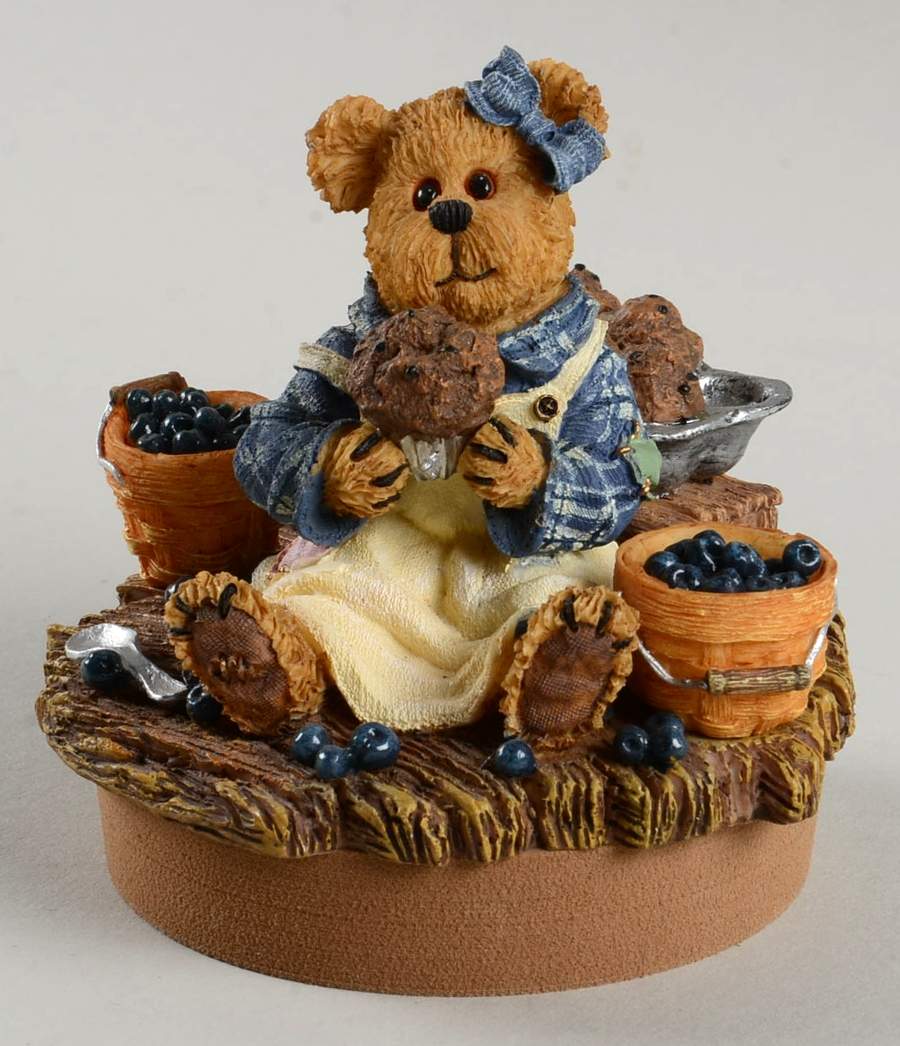 Candle Jar Toppers Bear With Blueberries - No Box by Boyds Bears-1