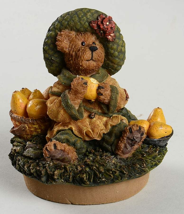 Candle Jar Toppers Bear With Pears - No Box by Boyds Bears-1