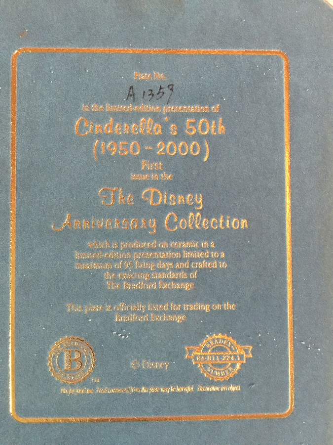 Disney Anniversary Collection Cinderella's 50th - No Box by Bradford Exchange-1