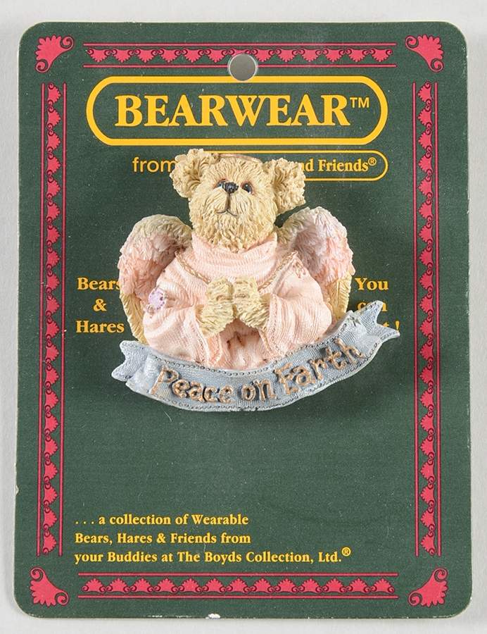Bearwear Peace On Earth Pin-Angel Bear - No Box by Boyds Bears-1