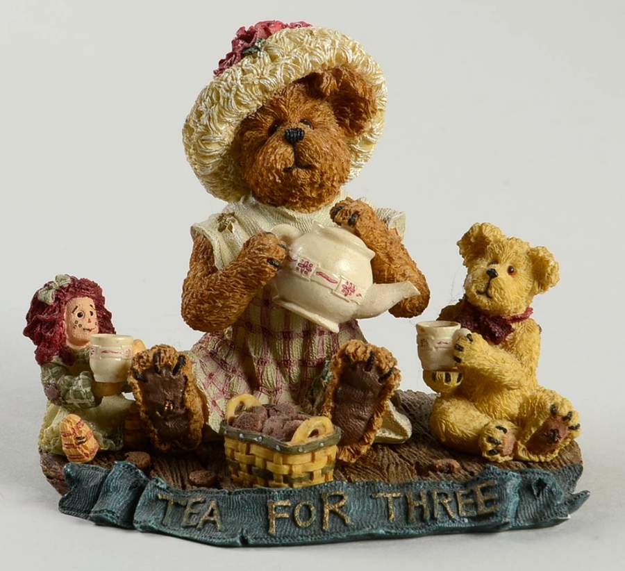 Longaberger Bears Trissy Teaberry And Friends-Tea For Thre - No Box by Boyds Bears-1
