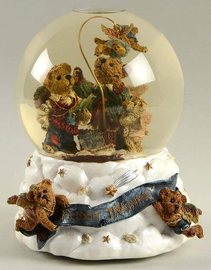 Folkstone Waterglobes The Flying Lesson -This End Up-Le - Boxed by Boyds Bears-1