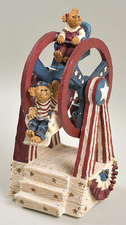 Bearstone Music Boxes Martha Dolly & George-All American Fun - Boxed by Boyds Bears-1