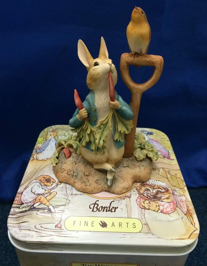 World of Beatrix Potter 2 Peter Rabbit Eating Radish - No Box by Border Fine Arts-1