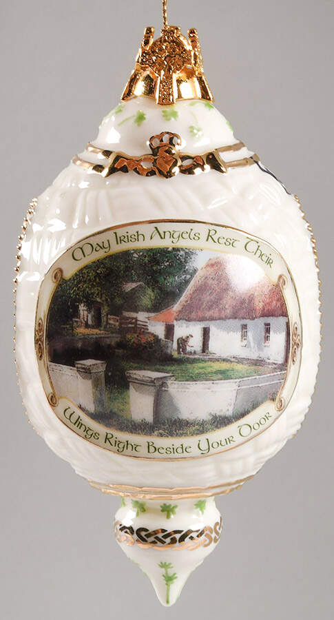 Irish Blessings Ornament Collection May Irish Angels Rest Their Wings Right  - No Box by Bradford Editions-1