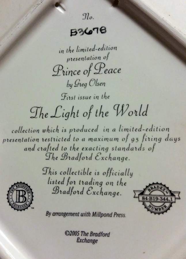 Light of the World 2 Prince Of Peace - No Box by Bradford Exchange-1