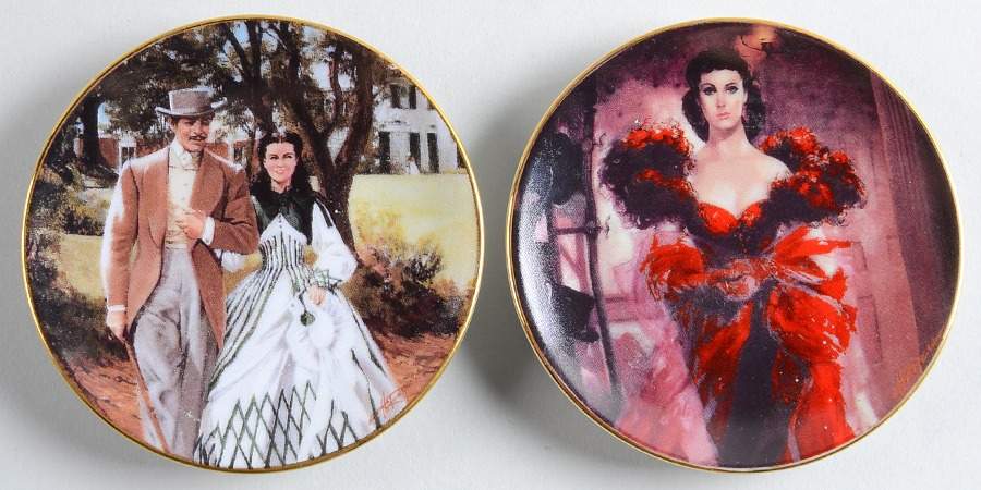 Gone With the Wind-Golden Memories Fifth And Sixth-Set Of 2 - Boxed by Bradford Editions-1