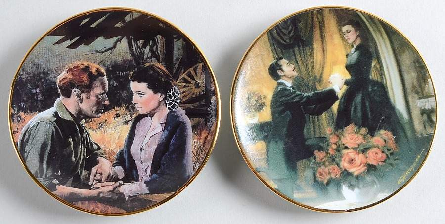 Gone With the Wind-Golden Memories Third And Fourth-Set Of 2 - Boxed by Bradford Editions-1