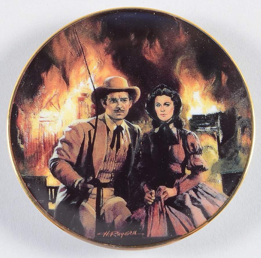 Gone With the Wind-Golden Memories The Burning Of Atlanta - No Box by Bradford Editions-1