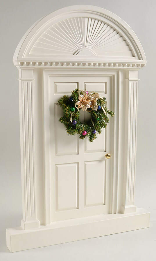 Accessories White Door With Wreath - No Box by Byers' Choice Ltd-1