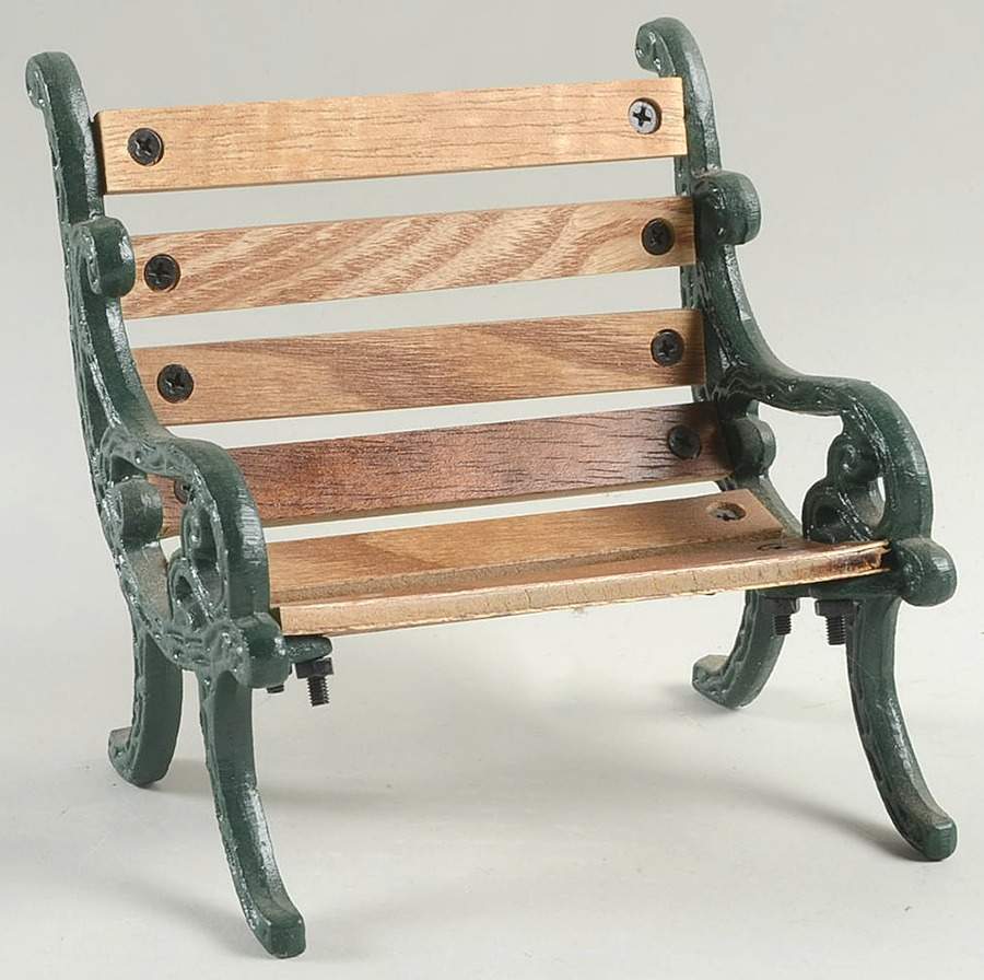 Accessories Park Bench-Small-Green - No Box by Byers' Choice Ltd-1