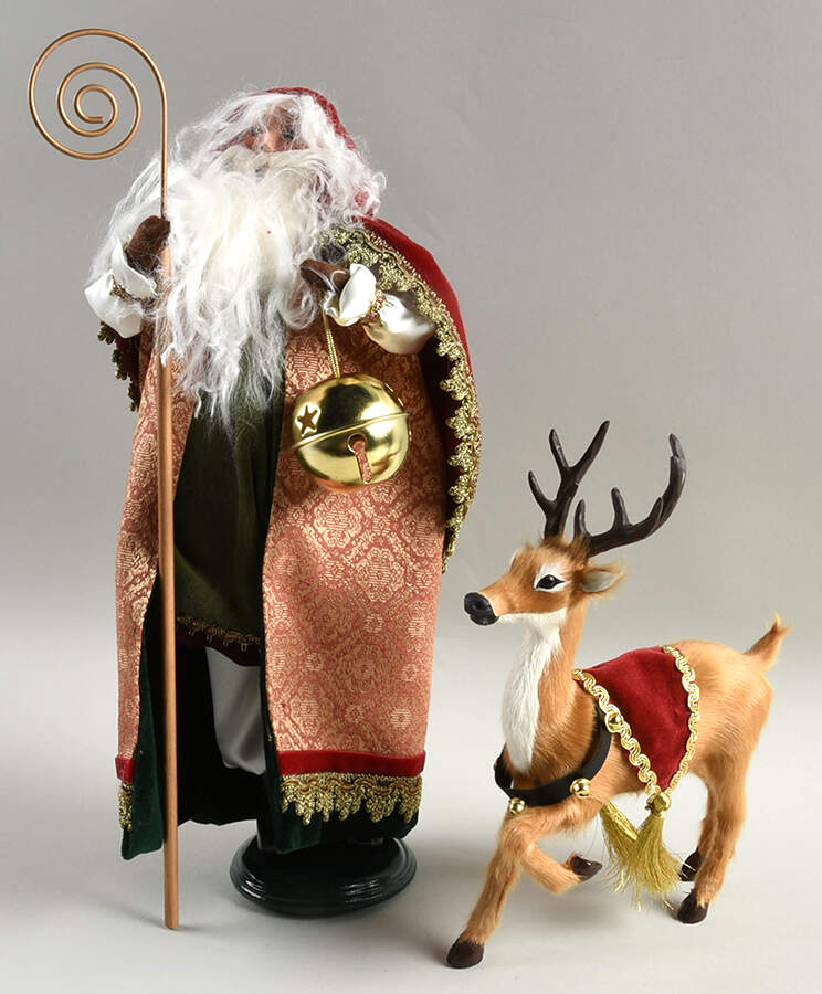 Santas of the World Victorian Father Christmas W/ Reindeer - No Box by Byers' Choice Ltd-1