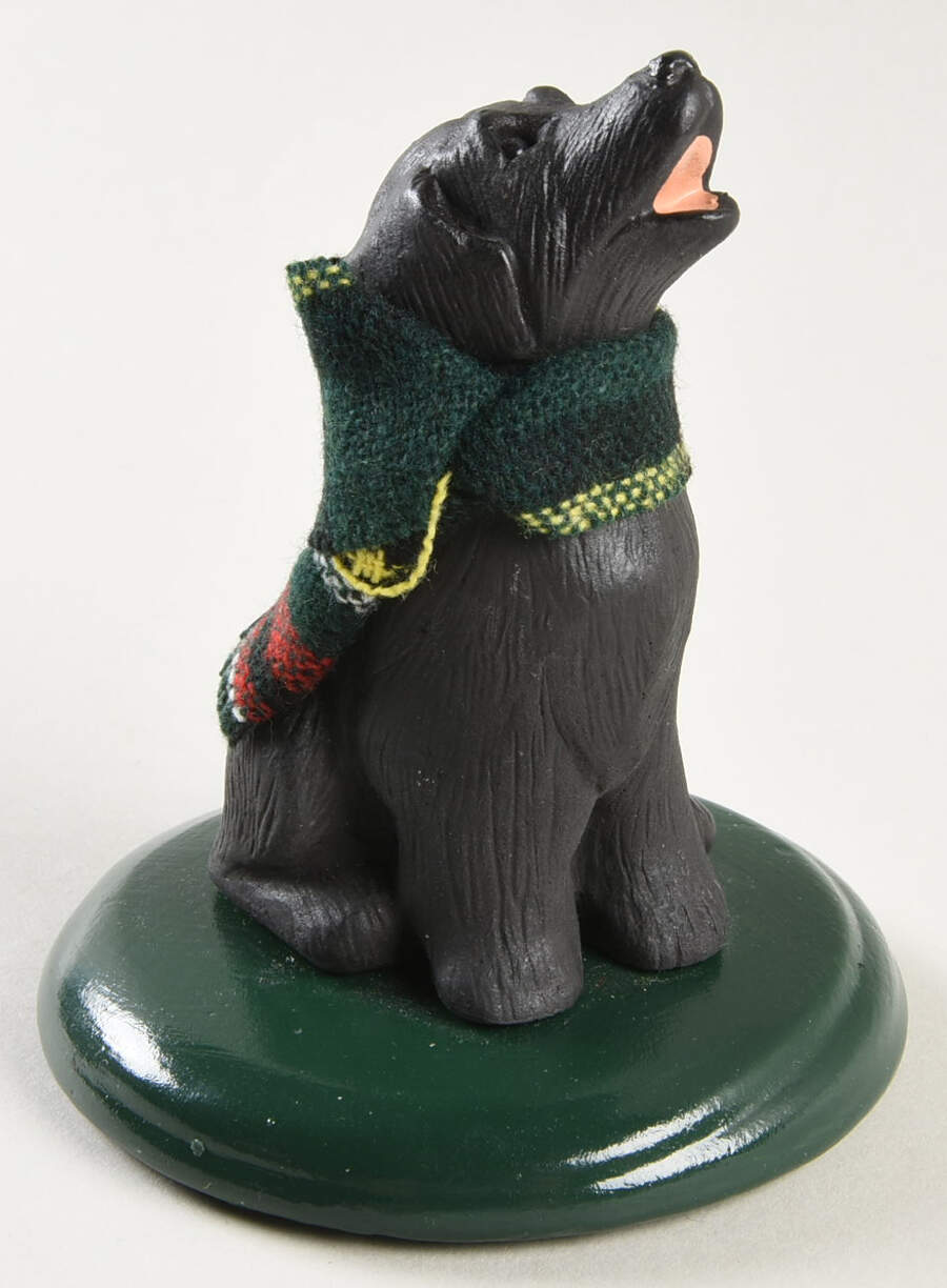 Singing Dogs Black Labrador With Green Plaid - No Box by Byers' Choice Ltd-1