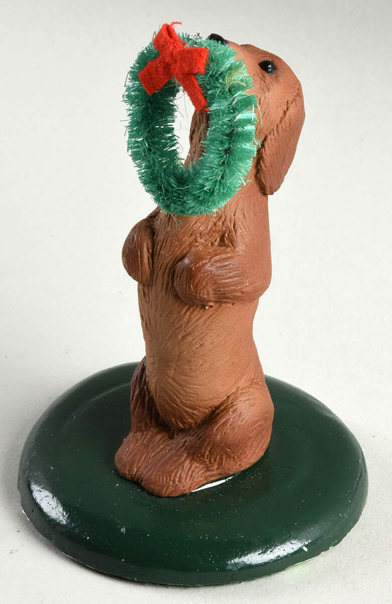 Singing Dogs Dachshund With Wreath - No Box by Byers' Choice Ltd-1