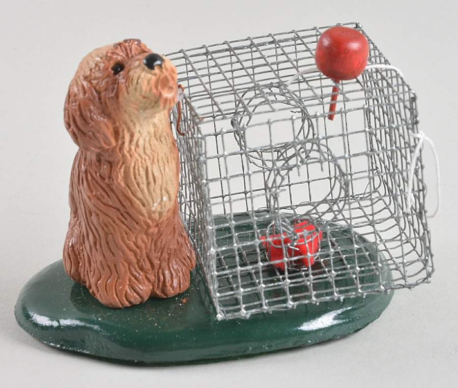 Singing Dogs Brown Dog With Hamster Cage - No Box by Byers' Choice Ltd-1