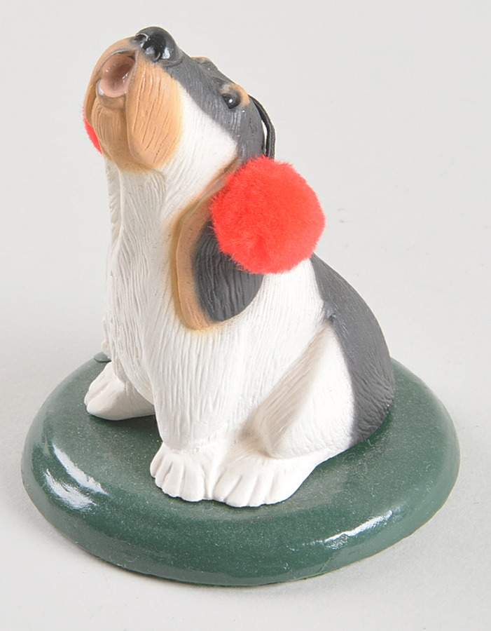 Singing Dogs Basset Hound With Red Earmuffs - No Box by Byers' Choice Ltd-1