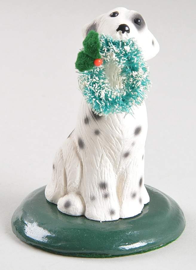 Singing Dogs Dalmatian With Wreath In Mouth - No Box by Byers' Choice Ltd-1